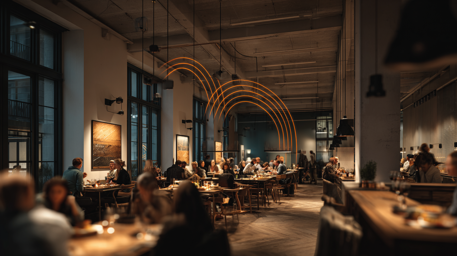 Restaurang med trådlös musikstreaming via stabilt WiFi – en sömlös ljudlösning som skapar stämning utan störningar för gäster eller personal.